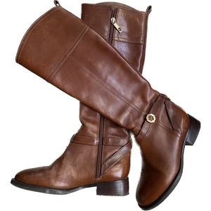 Tory Burch Tall Equestrian/Riding Leather Boots Size 4.Accent Buckle